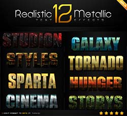 12个金属质感的PS样式：12 Realistic Metallic Text Effect Styles GO.5